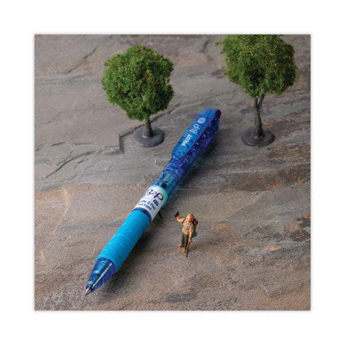 B2p Bottle-2-pen Recycled Ballpoint Pen, Retractable, Medium 1 Mm, Assorted Ink Colors, Translucent Blue Barrel, 36/pack