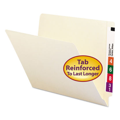 Heavyweight Manila End Tab Folders, 9.5" High Front, Straight Tabs, Letter Size, 0.75" Expansion, Manila, 100/box