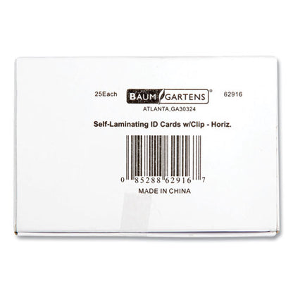 Self Laminating Badge Holder, Horizontal, 3.5 X 2.25, Clear, 25/pack