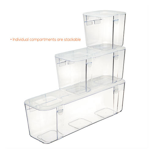 Stackable Caddy Organizer, Small, Plastic, 4.33 X 4 X 4.38, White