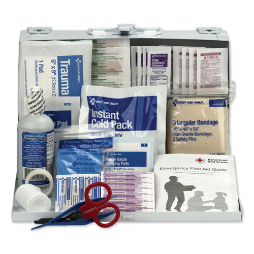 First Aid Kit For 25 People, 104 Pieces, Osha Compliant, Metal Case