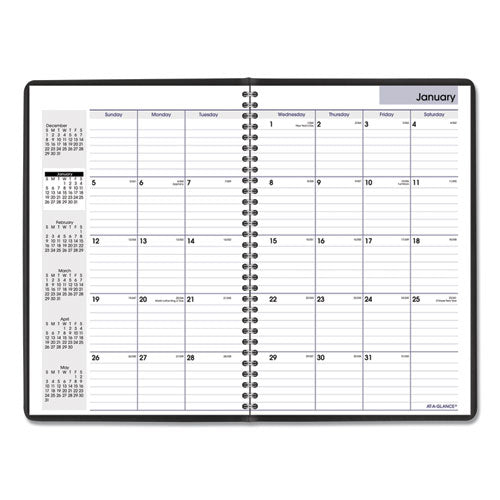 Dayminder Monthly Planner, Ruled Blocks, 12 X 8, Black Cover, 14-month (dec To Jan): 2023 To 2025