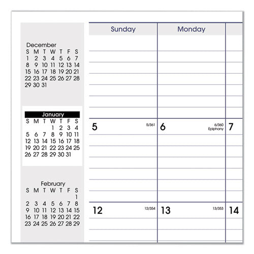 Dayminder Monthly Planner, Ruled Blocks, 12 X 8, Black Cover, 14-month (dec To Jan): 2023 To 2025