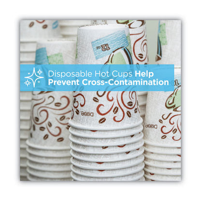 Perfectouch Paper Hot Cups And Lids Combo, 12 Oz, Multicolor, 50 Cups/lids/pack, 6/packs/carton