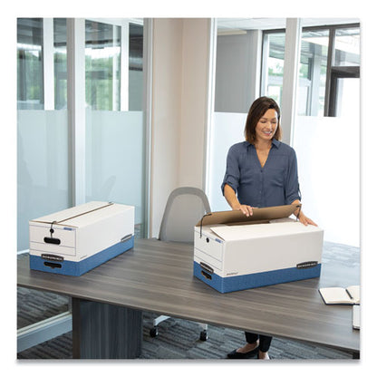 Stor/file Medium-duty Strength Storage Boxes, Legal Files, 15.25" X 19.75" X 10.75", White/blue, 4/carton