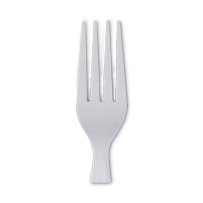 Plastic Cutlery, Heavyweight Forks, White, 100/box