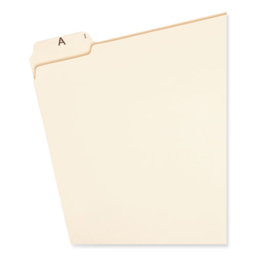 Indexed File Folder Sets, 1/5-cut Prelabeled Tabs: A To Z, Letter Size, 0.75" Expansion, Manila, 25/set