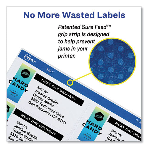 Shipping Labels W/ Trueblock Technology, Inkjet Printers, 2 X 4, White, 10/sheet, 10 Sheets/pack