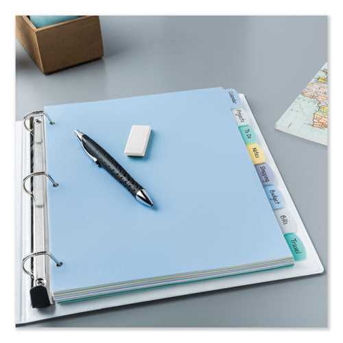 Write And Erase Big Tab Durable Plastic Dividers, 3-hole Punched, 8-tab, 11 X 8.5, Assorted, 1 Set