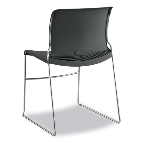 Olson Stacker High Density Chair, Supports Up To 300 Lb, 17.75" Seat Height, Lava Seat, Lava Back, Chrome Base, 4/carton