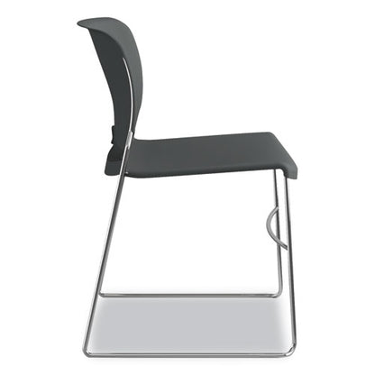 Olson Stacker High Density Chair, Supports Up To 300 Lb, 17.75" Seat Height, Lava Seat, Lava Back, Chrome Base, 4/carton