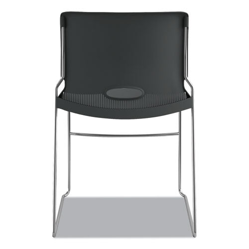 Olson Stacker High Density Chair, Supports Up To 300 Lb, 17.75" Seat Height, Lava Seat, Lava Back, Chrome Base, 4/carton