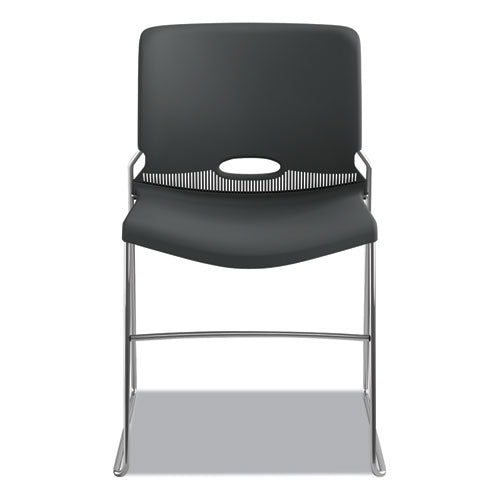 Olson Stacker High Density Chair, Supports Up To 300 Lb, 17.75" Seat Height, Lava Seat, Lava Back, Chrome Base, 4/carton