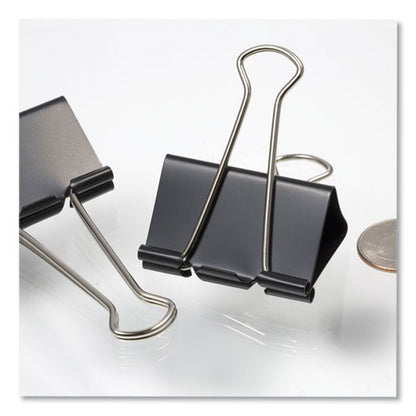 Binder Clips, Large, Black/nickel, 12/box