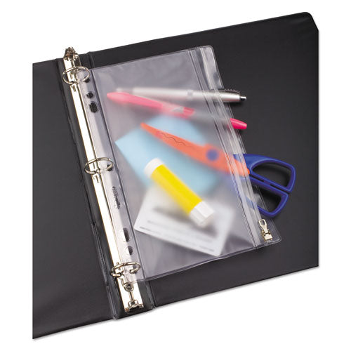 Zippered Ring Binder Pocket, 6 X 9.5, Clear