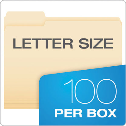 Manila File Folders, 1/3-cut Tabs: Assorted, Letter Size, 0.75" Expansion, Manila, 100/box