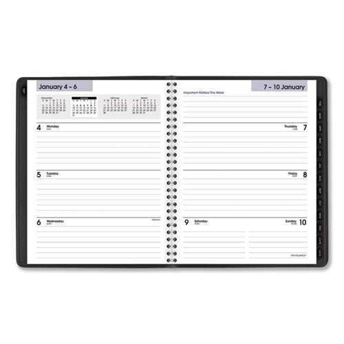 Dayminder Executive Weekly/monthly Refillable Planner, 8.75 X 7, Black Cover, 12-month (jan To Dec): 2024