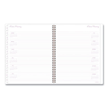 Mina Weekly/monthly Planner, Main Floral Artwork, 11 X 8.5, White/violet/peach Cover, 12-month (jan To Dec): 2024