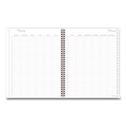 Mina Weekly/monthly Planner, Main Floral Artwork, 11 X 8.5, White/violet/peach Cover, 12-month (jan To Dec): 2024