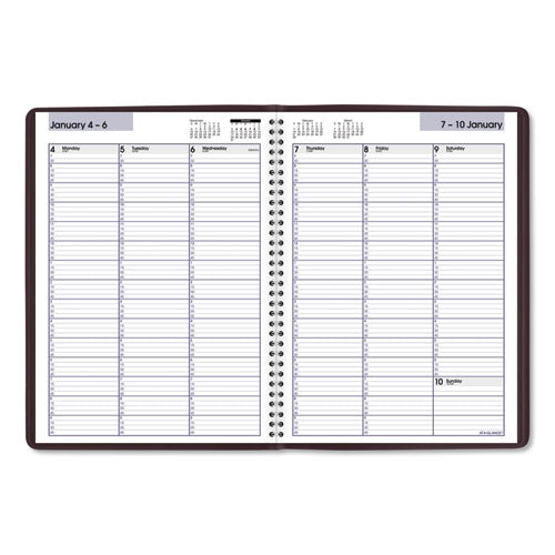 Dayminder Weekly Appointment Book, Vertical-column Format, 11 X 8, Burgundy Cover, 12-month (jan To Dec): 2024