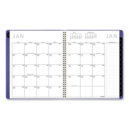 Contemporary Monthly Planner, 11.38 X 9.63, Purple Cover, 12-month (jan To Dec): 2024