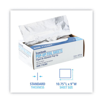 Standard Aluminum Foil Pop-up Sheets, 9 X 10.75, 500/box, 6 Boxes/carton