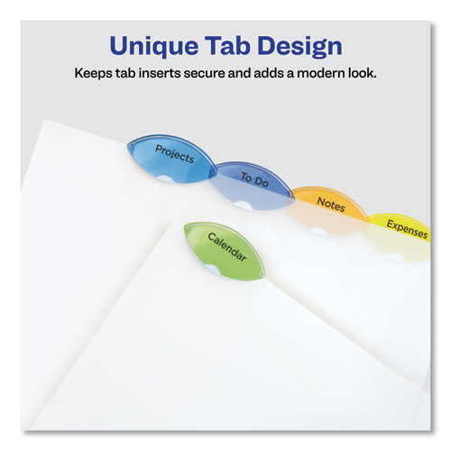 Insertable Style Edge Tab Plastic Dividers, 5-tab, 11 X 8.5, Translucent, 1 Set