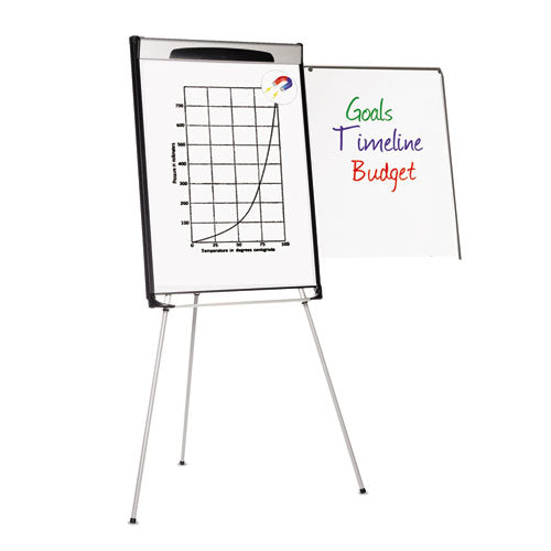 Tripod Extension Bar Magnetic Dry-erase Easel, 39" To 72" High, Black/silver