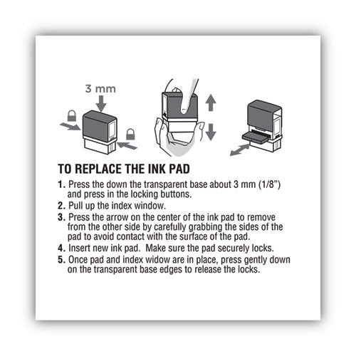 Replacement Ink Pad For 2000plus 1si50p, 2.81" X 0.25", Black