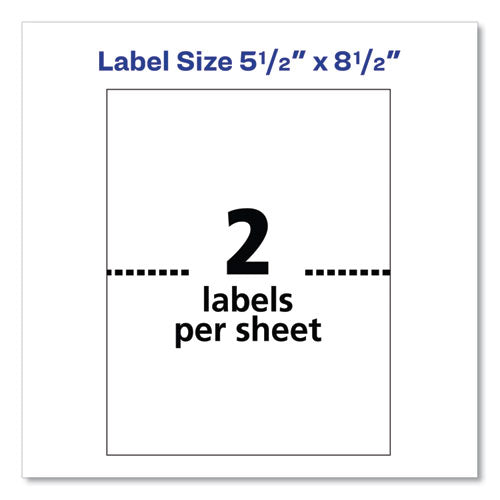 Shipping Labels W/ Trueblock Technology, Laser Printers, 5.5 X 8.5, White, 2/sheet, 100 Sheets/box