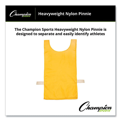 Heavyweight Pinnies, Nylon, One Size, Gold, 1/dozen