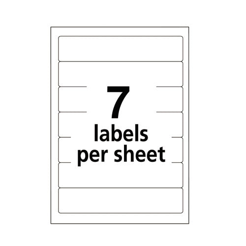 Printable 4" X 6" - Permanent File Folder Labels, 0.69 X 3.44, White, 7/sheet, 36 Sheets/pack, (5204)