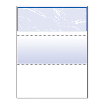 Security Business Checks, 11 Features, 8.5 X 11, Blue Marble Top, 500/ream