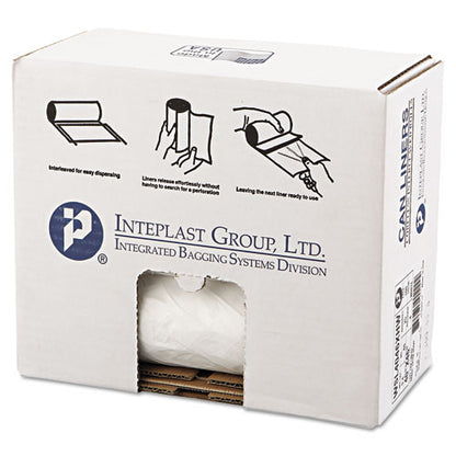 Low-density Commercial Can Liners, Coreless Interleaved Roll, 45 Gal, 0.7 Mil, 40" X 46", White, 25 Bags/roll, 4 Rolls/carton