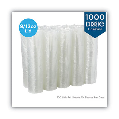 Cold Drink Cup Lids, Fits 9 Oz To 12 Oz Plastic Cold Cups, Clear, 100/sleeve, 10 Sleeves/carton