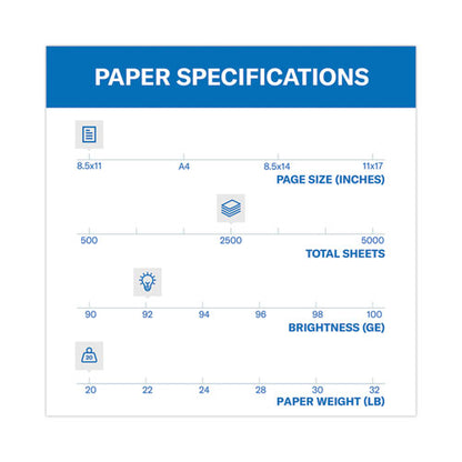 Tidal Print Paper Express Pack, 92 Bright, 20 Lb Bond Weight, 8.5 X 11, White, 2,500 Sheets/carton