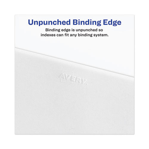 Avery-style Preprinted Legal Side Tab Divider, 26-tab, Exhibit V, 11 X 8.5, White, 25/pack, (1392)