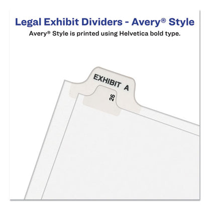 Avery-style Preprinted Legal Side Tab Divider, 26-tab, Exhibit V, 11 X 8.5, White, 25/pack, (1392)