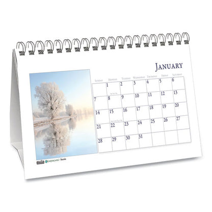 Earthscapes Recycled Desk Tent Monthly Calendar, Scenic Photography, 8.5 X 4.5, White Sheets, 12-month (jan To Dec): 2024