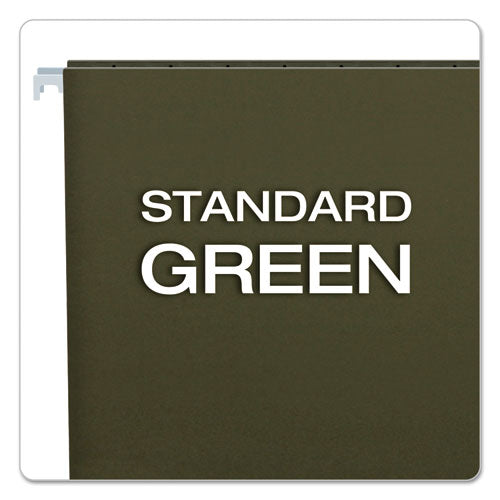 Standard Green Hanging Folders, Legal Size, Straight Tabs, Standard Green, 25/box