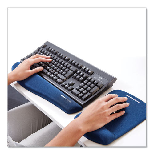 Plushtouch Mouse Pad With Wrist Rest, 7.25 X 9.37, Blue