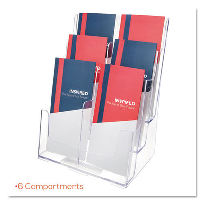 6-compartment Docuholder, Leaflet Size, 9.63w X 6.25d X 12.63h, Clear, Ships In 4-6 Business Days