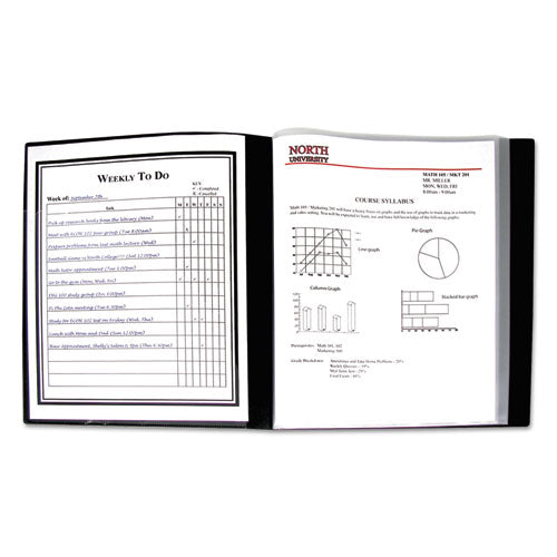 Bound Sheet Protector Presentation Book, 12 Letter-size Sleeves, Black