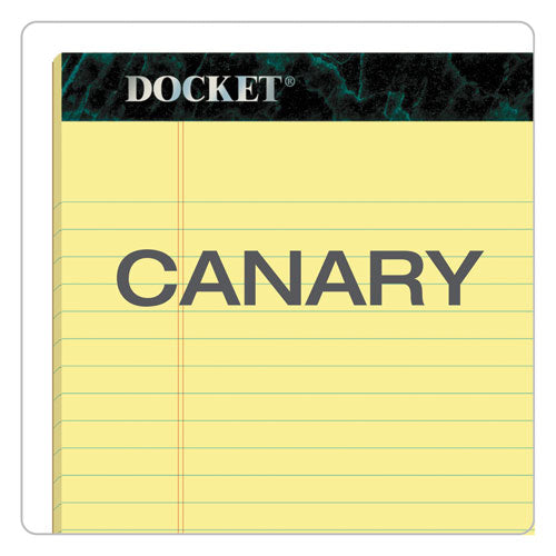 Docket Ruled Perforated Pads, Wide/legal Rule, 50 Canary-yellow 8.5 X 11.75 Sheets, 12/pack