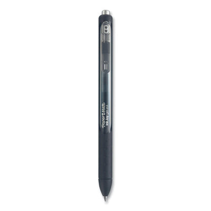 Inkjoy Gel Pen, Retractable, Fine 0.5 Mm, Black Ink, Black/smoke Barrel, 8/pack