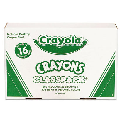 Classpack Regular Crayons, 16 Colors, 800/box