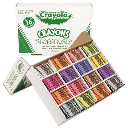 Classpack Regular Crayons, 16 Colors, 800/box