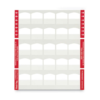 Laser Printable Index Tabs, 1/5-cut, White, 1.13" Wide, 100/pack