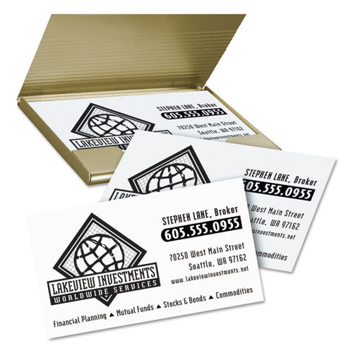 Clean Edge Business Card Value Pack, Laser, 2 X 3.5, White, 2,000 Cards, 10 Cards/sheet, 200 Sheets/box