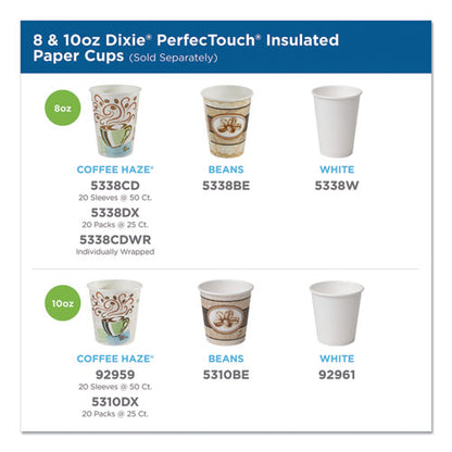 Perfectouch Paper Hot Cups, 16 Oz, Coffee Haze Design, 25 Sleeve, 20 Sleeves/carton